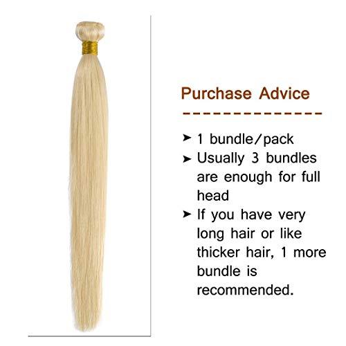Msthoo Msthoo 613 Brazilian Virgin Hair Bundles Blonde Silky Straight Human Hair Extensions Replacement Bundle for Women 8 inches
