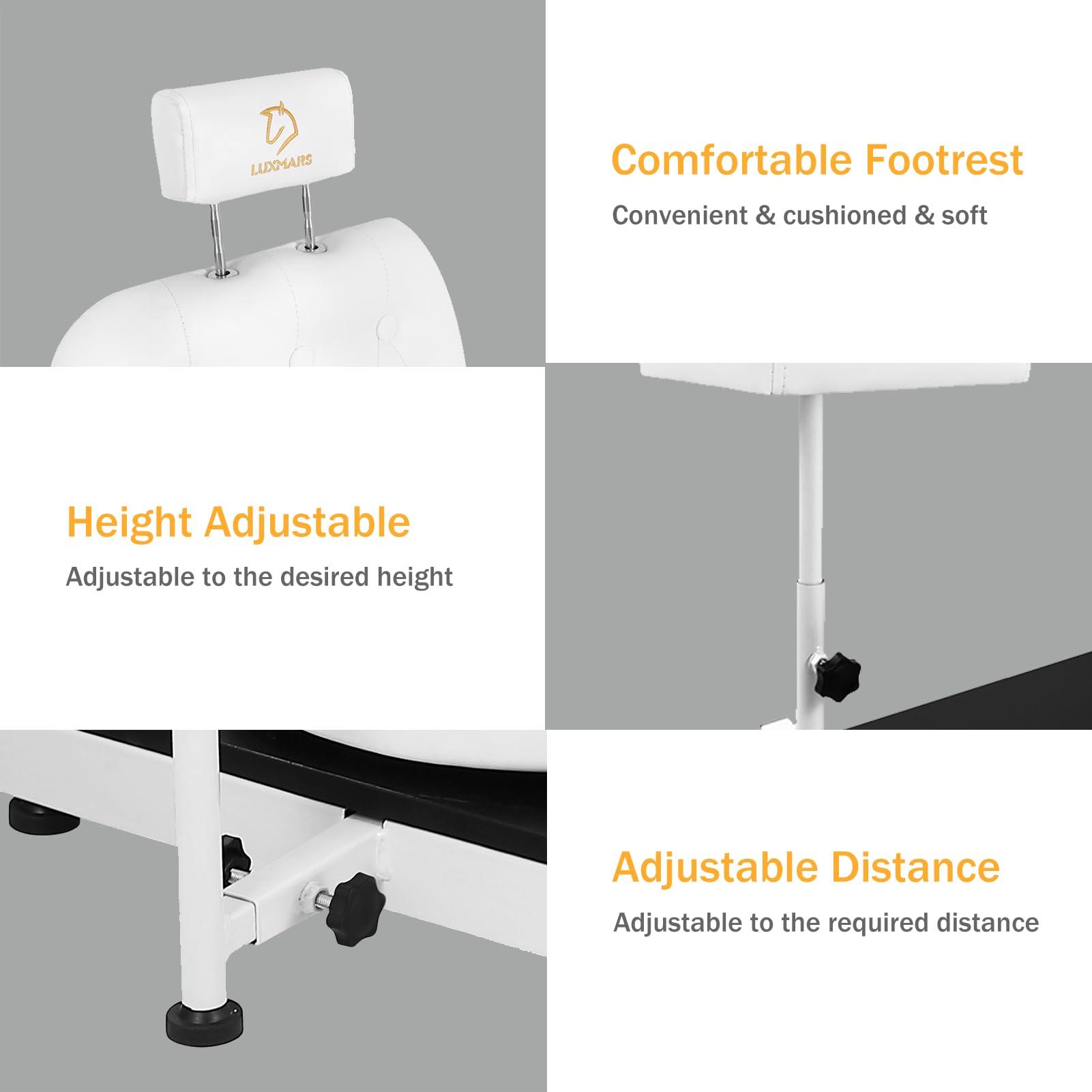 EtherealZYF EtherealZYF Pedicure Chair Station with Stool, 360 Rotation Hydraulic Reclining Pedicure Chair No Plumbing Unit Station with Foot Basin White