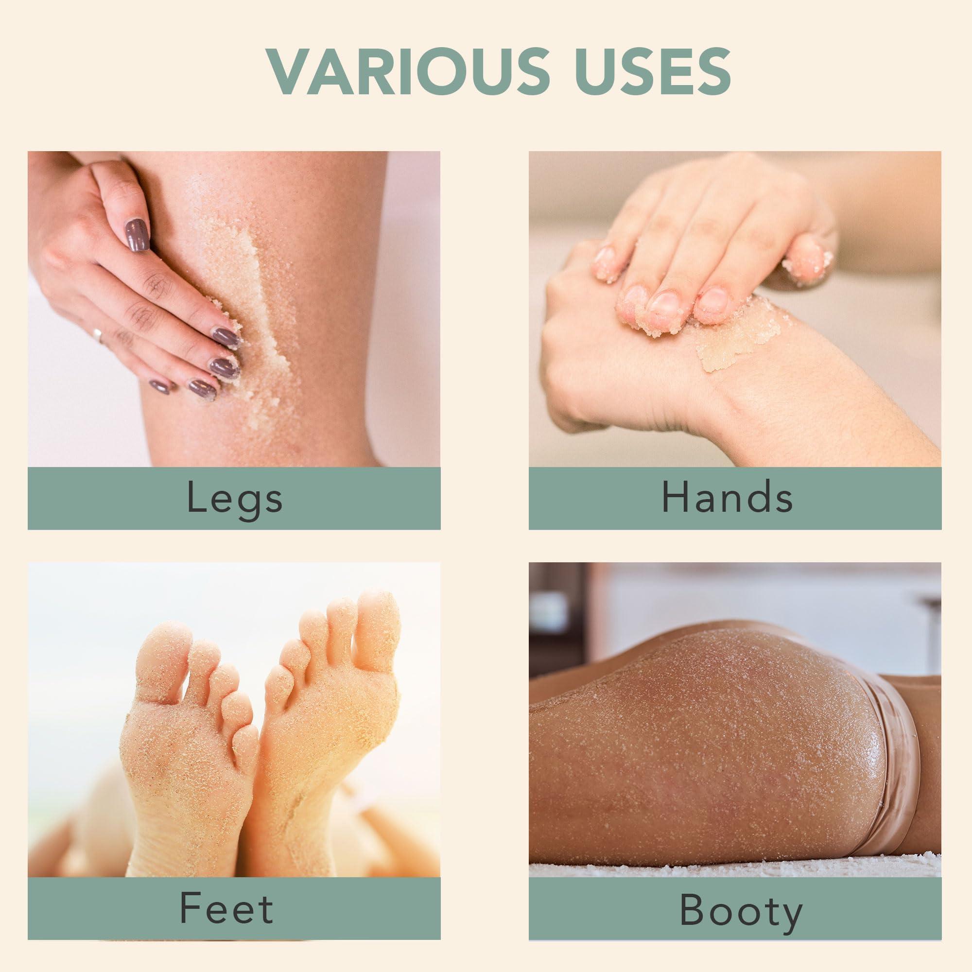 Beauty by Earth Peppermint Tea Tree Organic Body Scrub - USA Made Sugar Scrub with Natural Ingredients, Moisturizing Body & Foot Exfoliator for Dry and Sensitive Skin, Removes Dead Skin Cells & Reduces Ingrown Hair