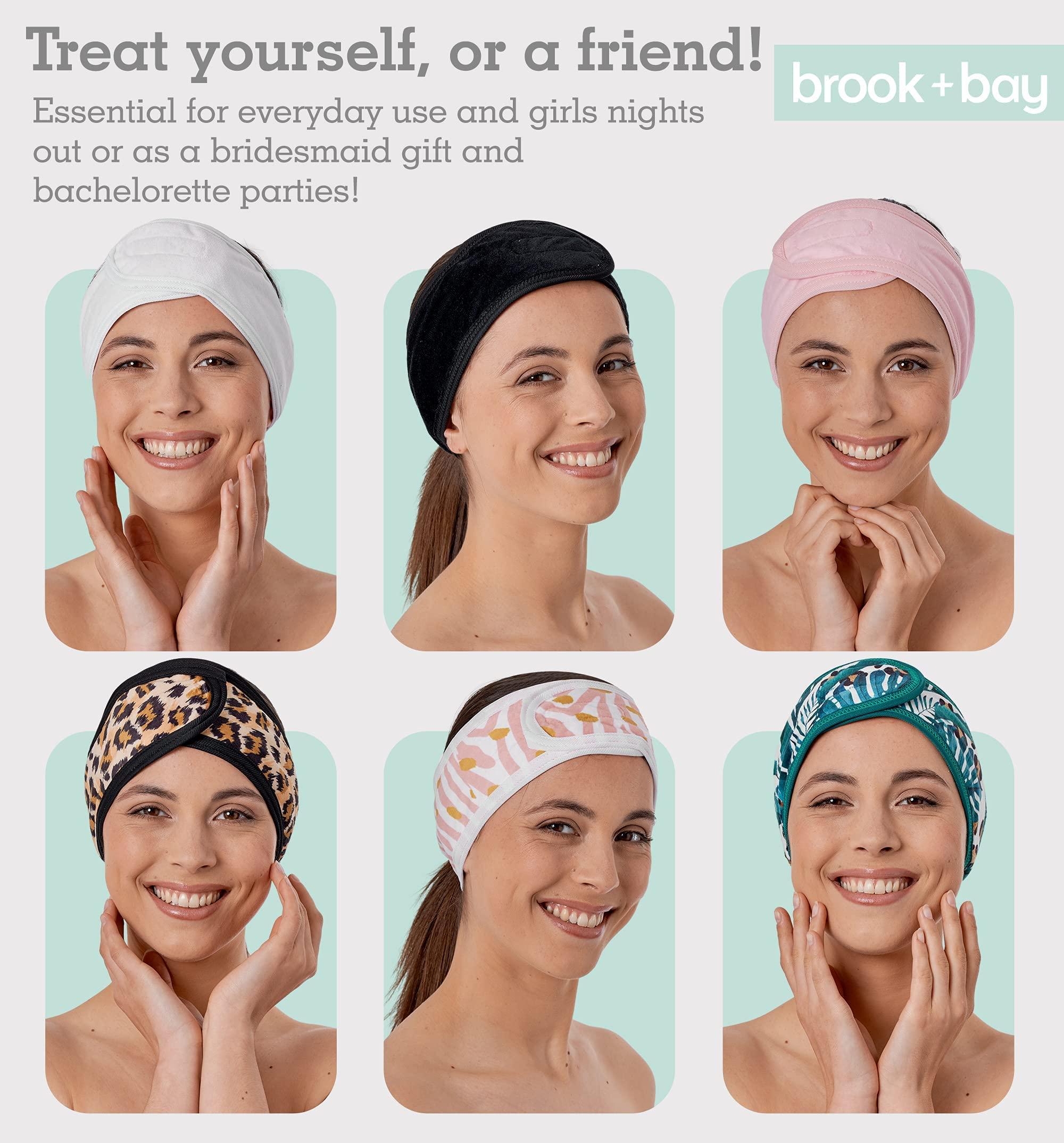 Brook + Bay Brook + Bay Spa Headband for Washing Face - Makeup & Skincare Face Wash Head Band - Face Mask Towel Terry Hair Band for Women - Black