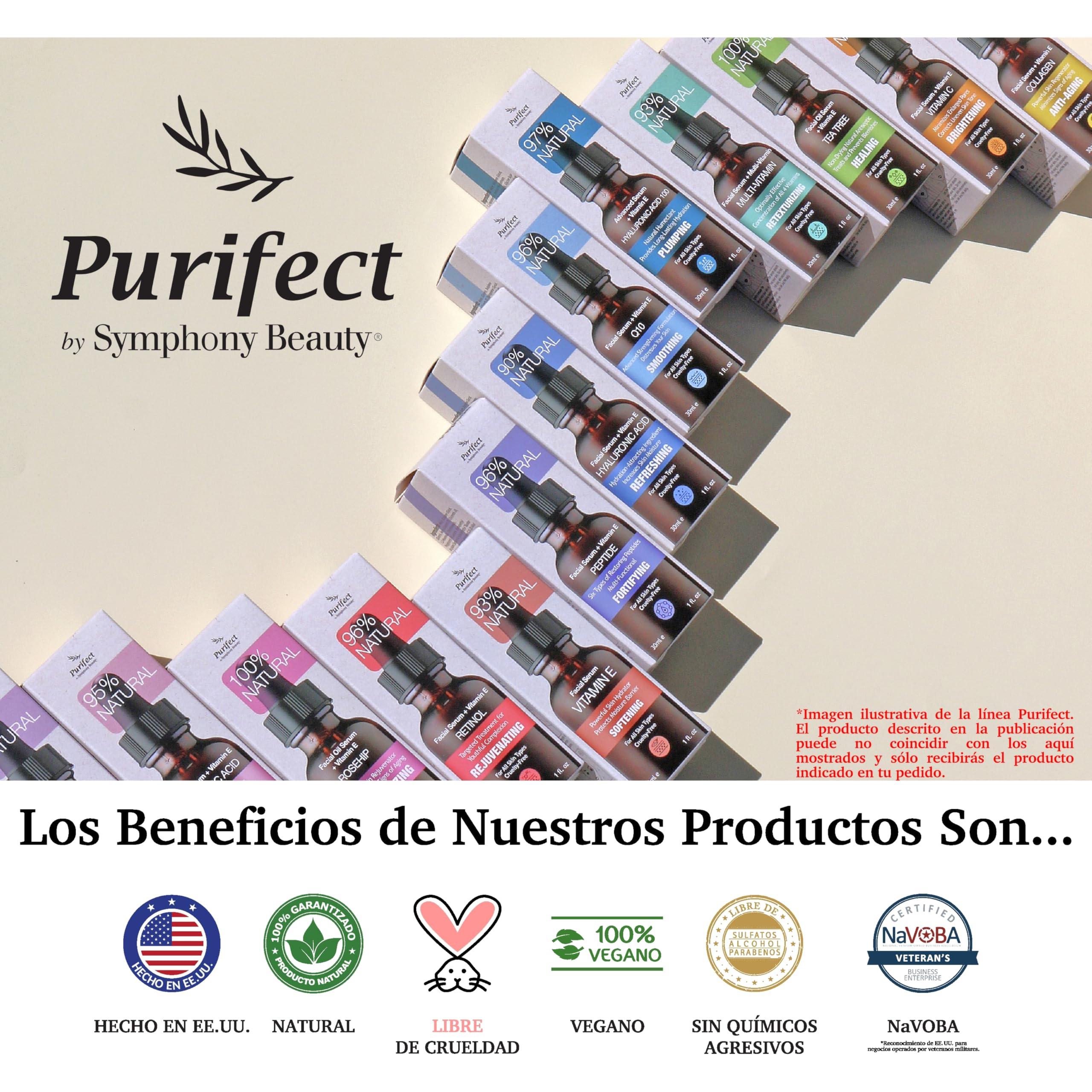 Purifect by Symphony Beauty MADE IN USA NATURAL MULTI VITAMIN Facial Serum for Retexturizing Glowing Healthy Face Skin Antioxidants with Vitamin B C E K Concentration 30ml 1 fl oz - PURIFECT - Non Irritating Formula