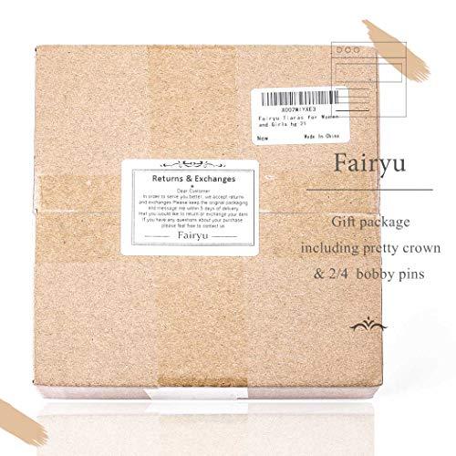 Fairyu Fairyu Crowns and Tiaras Baorque Silver Rhinestone Vintage Bride Wedding Crowns Birthday Crown Cake Topper Costume Headband Tiara for Women and Girls (Champagne)