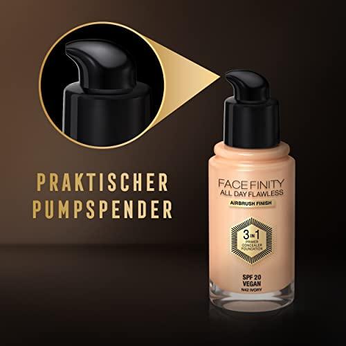 Max Factor Max Factor Facefinity 3-in-1 All Day Flawless Liquid Foundation, SPF 20-42 Ivory, 30 ml