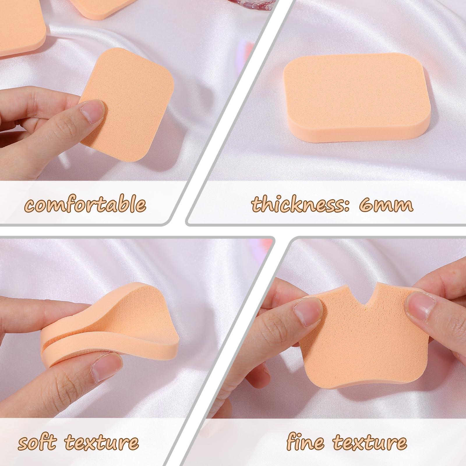 Giantree Giantree 12Pcs Square Makeup Sponges, for Foundation Facial Powders Puff Cosmetic Sponge, Square Foam Pad Powders Blender for Liquid Foundation Cream Powder Concealer - Wet Dry Use (Skin Color+White)