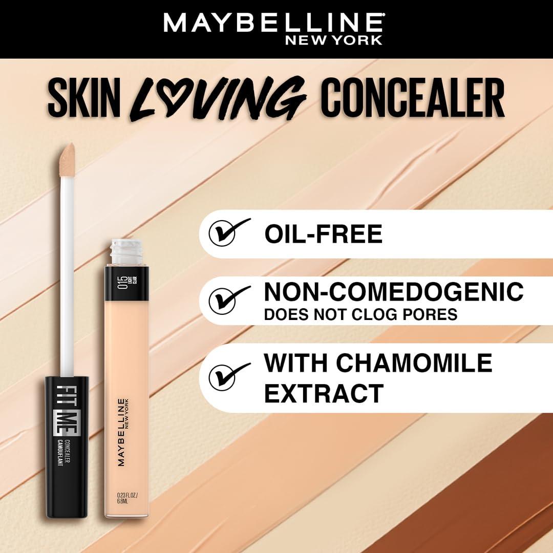 MAYBELLINE Maybelline Fit Me Matte + Poreless Face Powder & Liquid Concealer Makeup Bundle, 1 Count Each