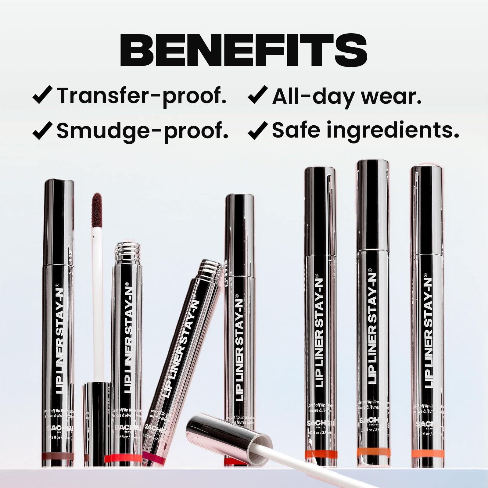 Sacheu Sacheu Lip Liner Stay-N Peel Off Lip Stain Long Lasting Matte Lip Tattoo Transfer Proof Lipstain Infused with Hyaluronic Acid & Vitamin E for All Skin Types Vegan & Cruelty-Free, Noohde