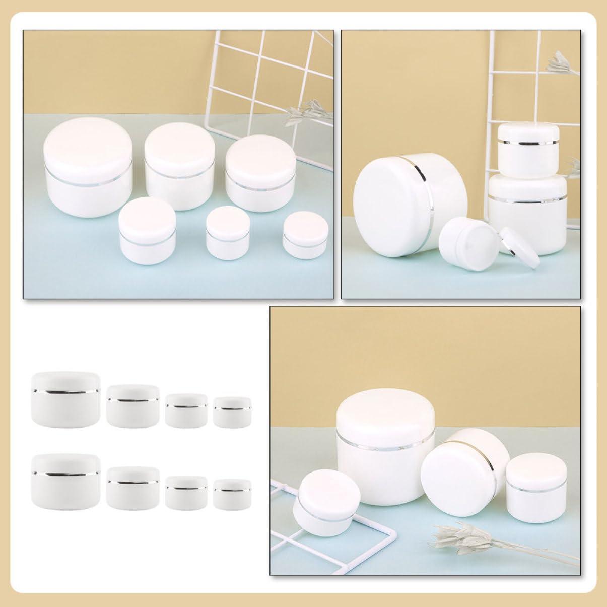 HAPINARY HAPINARY 8pcs Cream Box Cream Bottle Cream Holder Travel Cosmetic Bottles Cream Sample Bottles Round Lotion Bottles Lotion Container Cream Bottle with Lids Leak-proof Cream Jars White Pp