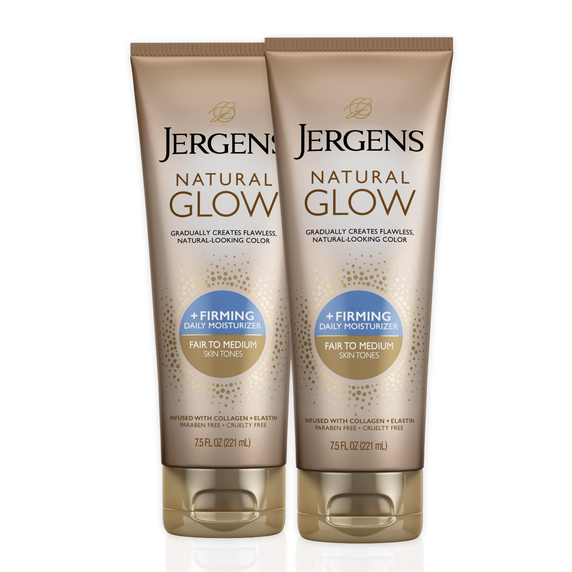 Jergens Jergens Natural Glow +FIRMING Self Tanner Body Lotion, Fair to Medium Skin Tone & Jergens Natural Glow Face Self Tanner Lotion, SPF 20 Sunless Tanning, Fair to Medium Skin Tone