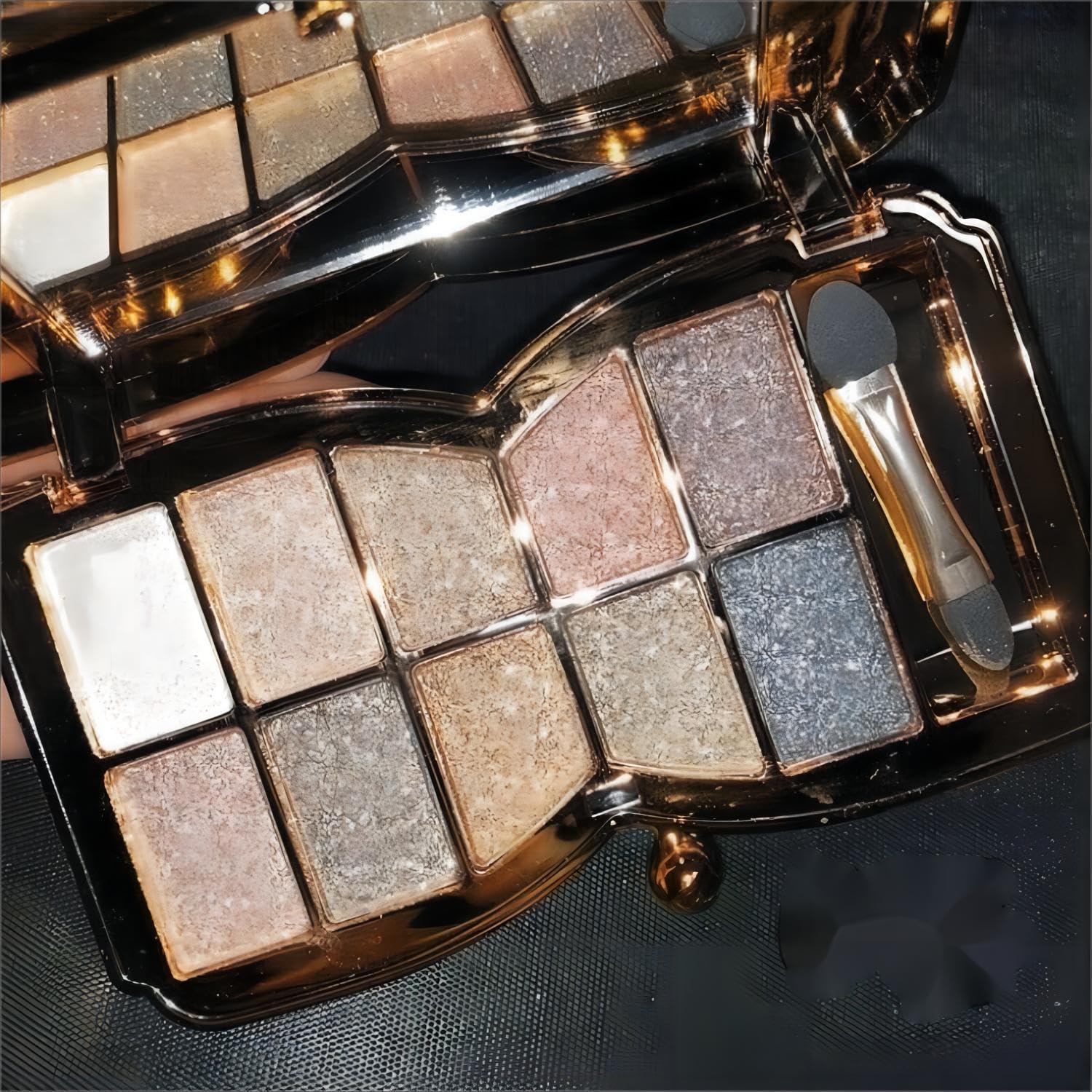 Ewinxin Ewinxin 10 Colors Glitter Eyeshadow Palette, Fine Pressed Shimmer Eye Shadow Powder Pallet, Diamond Bright Makeup Set for Women (Color #6)
