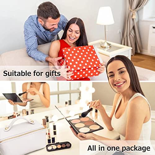 EMPIRIA EMPIRIA Makeup Bag,Empira Premium Everything Cosmetic Bag,Waterproof Large Capacity Travel Cosmetic Bag,Leather Travel Makeup Organizer Bag with Compartments and Handle,Toiletry Make Up Bag for Woman.
