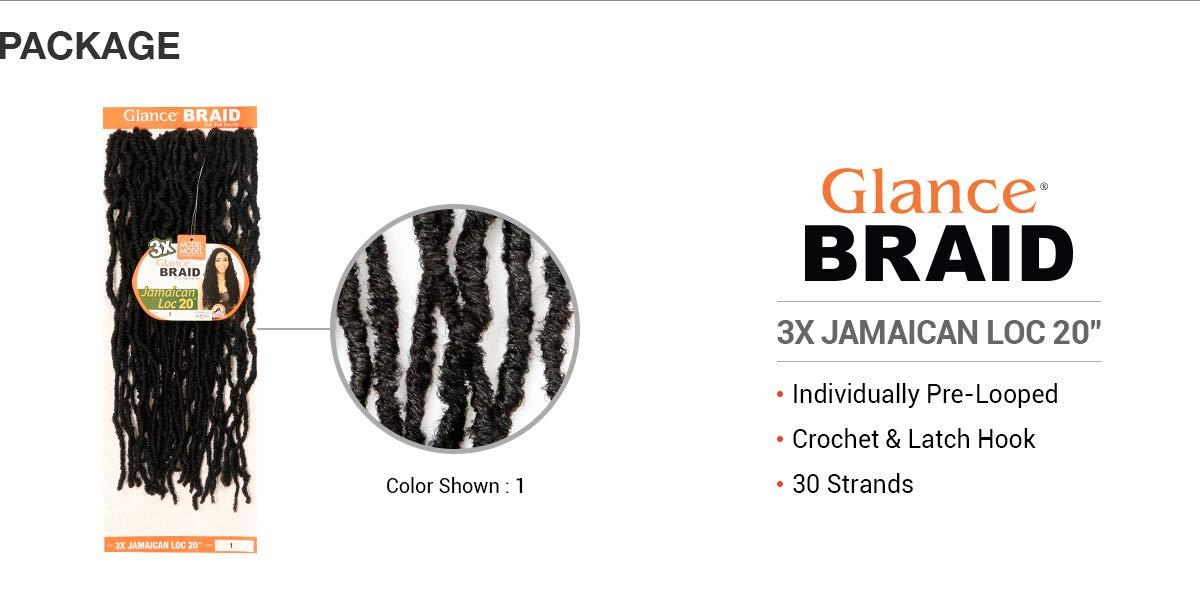 Model Model ModelModel Crochet Braids Glance 3X Jamaican Loc 20" (1-PACK, TD530)