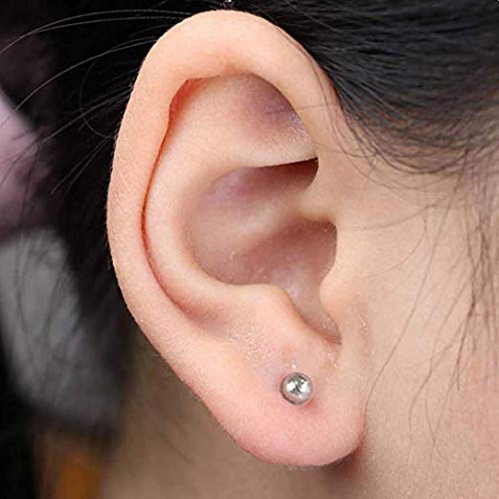 SLVIEKAE 12 Pcs Ear Piercer Kit, Ear Piercing Kit Ear Piercing Gun Kit Disposable Self Ear Piercing Gun Kit with Earring Studs Safety Ear Piercing Gun Kit Tool (LightGrey)