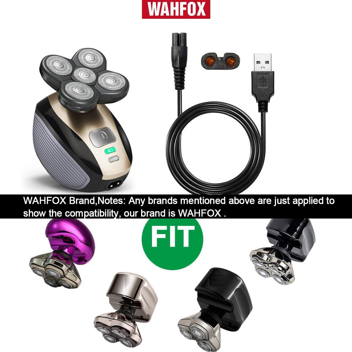 WAHFOX WAHFOX Universal Head Shaver Charger Cord USB Cable Compatible with Skull Shaver Pitbull and Mainstream Shaver Brands(USB Charger)