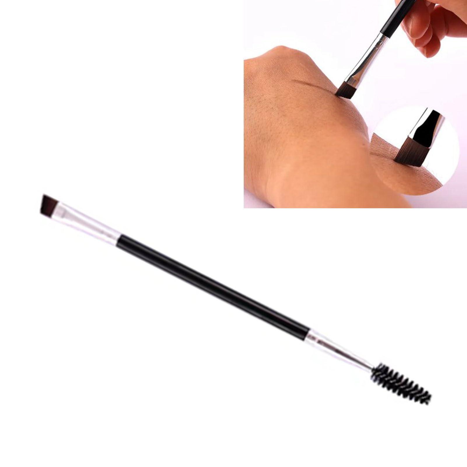 Srliya Double Ended Eyebrow Brush Angled Brow Brush with Spoolies Portable Makeup Tool 5.9in