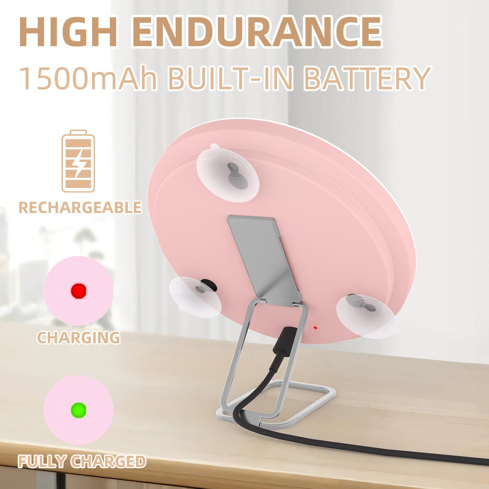 JJhxr 30X Magnifying Mirror with Light, 6\'\' Makeup Magnifying Mirror, Lighted Makeup Mirror with Magnification 30x Travel Magnifying Mirror, 30X High Magnifying Mirror with 3 Suction Cups & Adjustable Stand