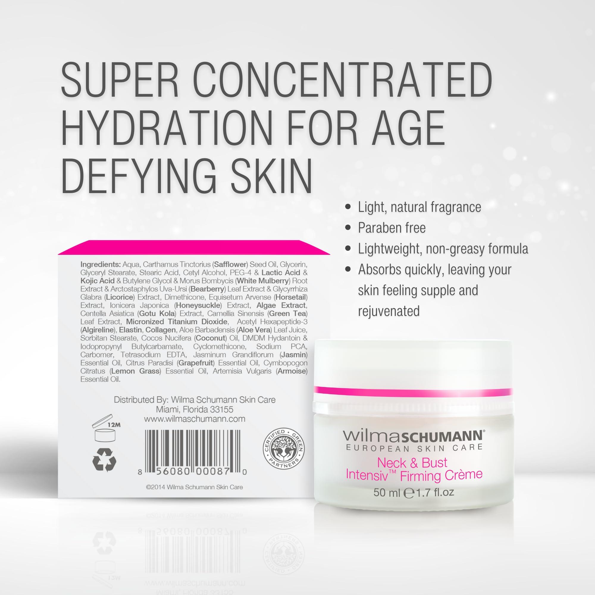 WILMA SCHUMANN WILMA SCHUMANN Neck and Bust Intensiv Firming Cream, Hydrating Skin Moisturizer, Chest and Decolletage Cream, 1.7 oz