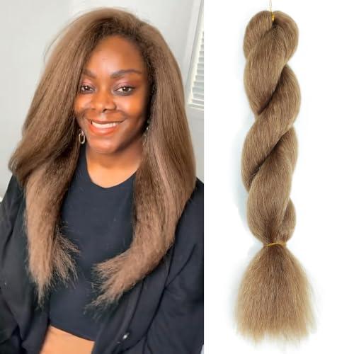 Mofyue Kinky straight Vixen Crochet Braids Style 2025 New Year Bundles crochet hair 16inch Natural Black Synthetic Fibers for black women Can use 360 comb straightener Hair Extension(1, 27#)