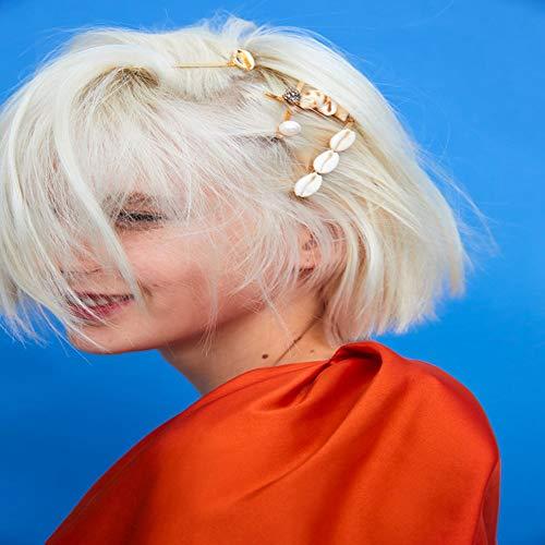 Doubnine Doubnine Hair Clips 5PCS Gold Mermaid Shell Cowrie Freshwater Bangs Clips Beach Headpiece Wedding Hair Accesories