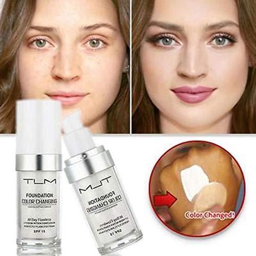 BestLand 2PCS TLM Colour Changing Foundation - Flawless Coverage, Lightweight Formula, Adapts to Skin Tone, Hides Wrinkles & Lines, Hydrating & Long-Lasting, BB Cream Makeup Base Concealer Cover