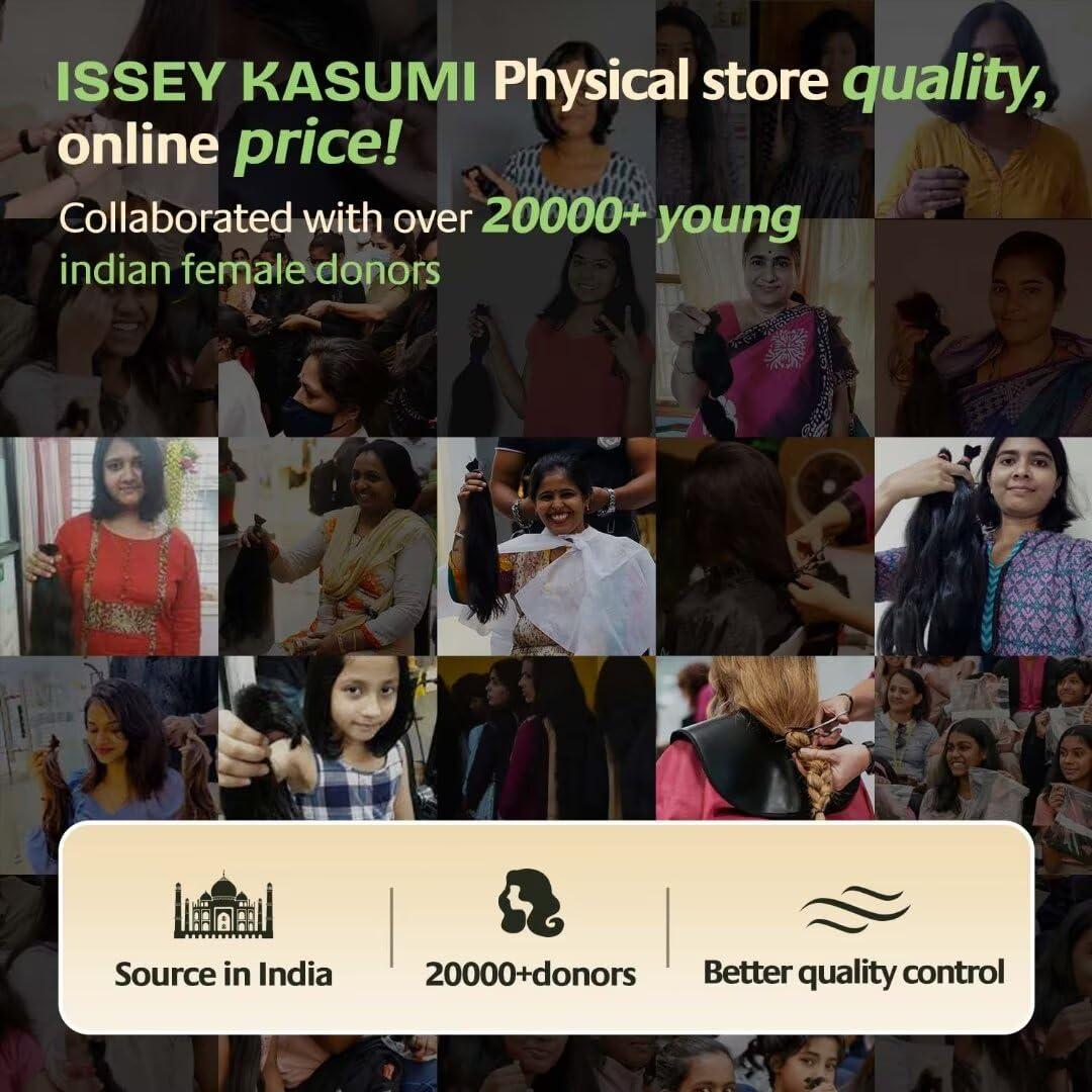 ISSEY KASUMI ISSEY KASUMI Raw Indian Human Hair Bundles,Triple Lifespan Than Regular Virgin Hair,In-Store Quality,Online Price! 100% Raw Indian Hair Bundles Deep Wave Raw Hair 3 Bundles 24 24 24 Inches