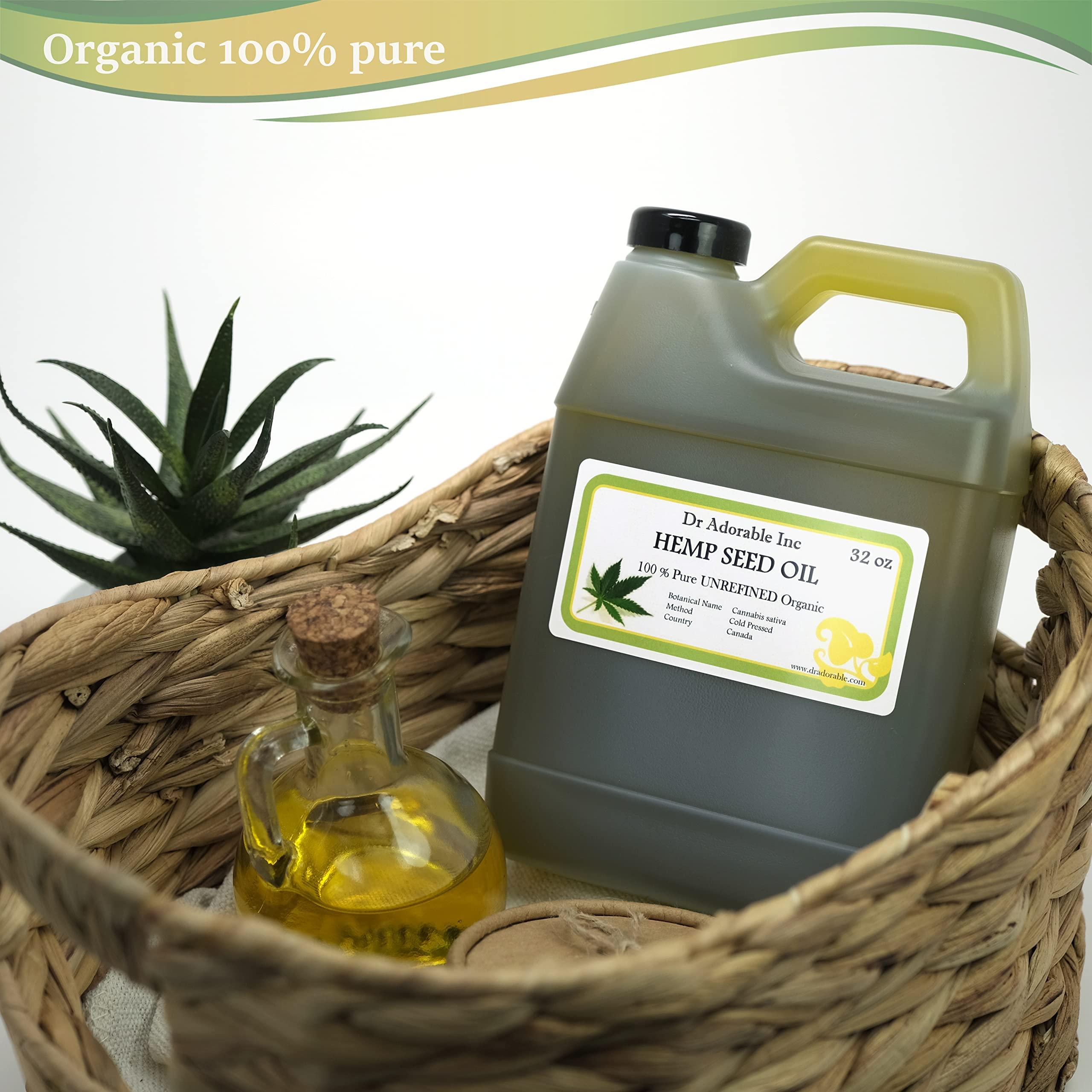Dr Adorable Dr Adorable - 32 oz - Hemp Seed Oil UNREFINED - 100% Pure Natural Cold Pressed Organic