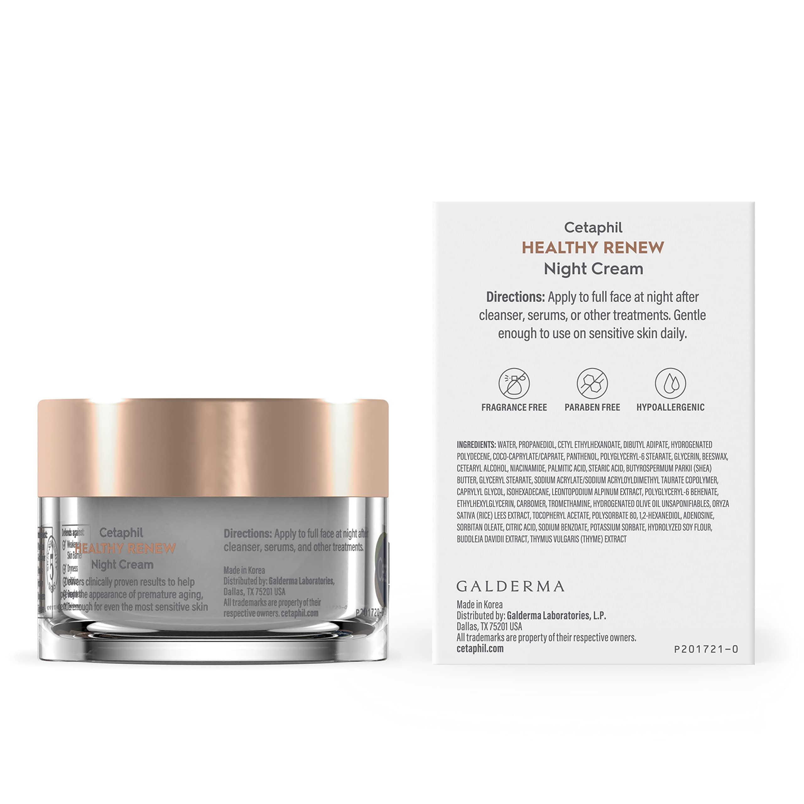 Cetaphil Cetaphil Healthy Renew Skin Tightening Night Cream 1.7 Oz, Wrinkle Repair Cream for Face with Peptides, Retinol Alternative Cream For Sensitive Skin, Fragrance Free