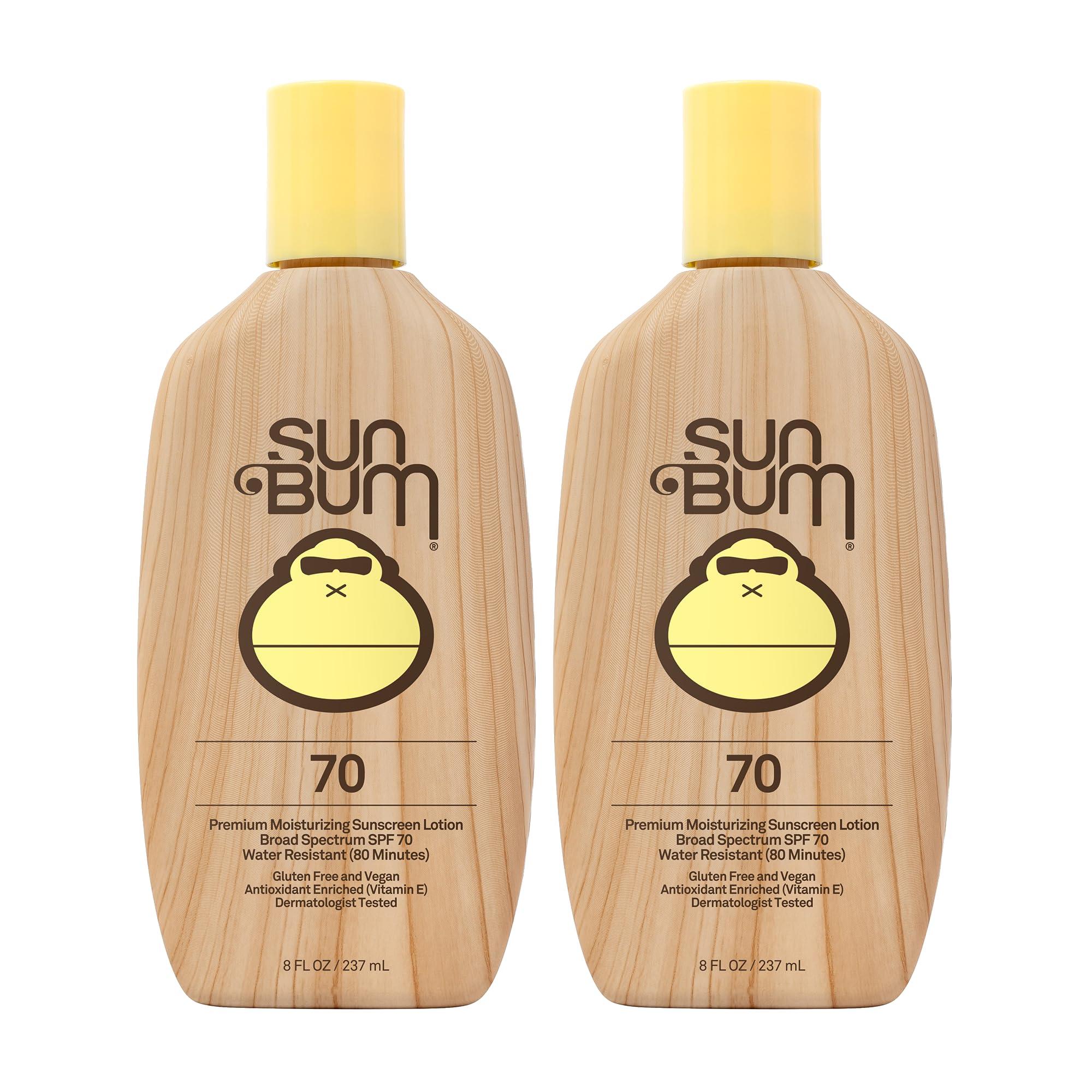 Sun Bum Sun Bum Original SPF 70 Sunscreen Lotion | Vegan and Hawaii 104 Act Compliant (Octinoxate & Oxybenzone Free) Broad Spectrum Moisturizing UVA/UVB Sunscreen with Vitamin E | 8 oz (Pack of 2)