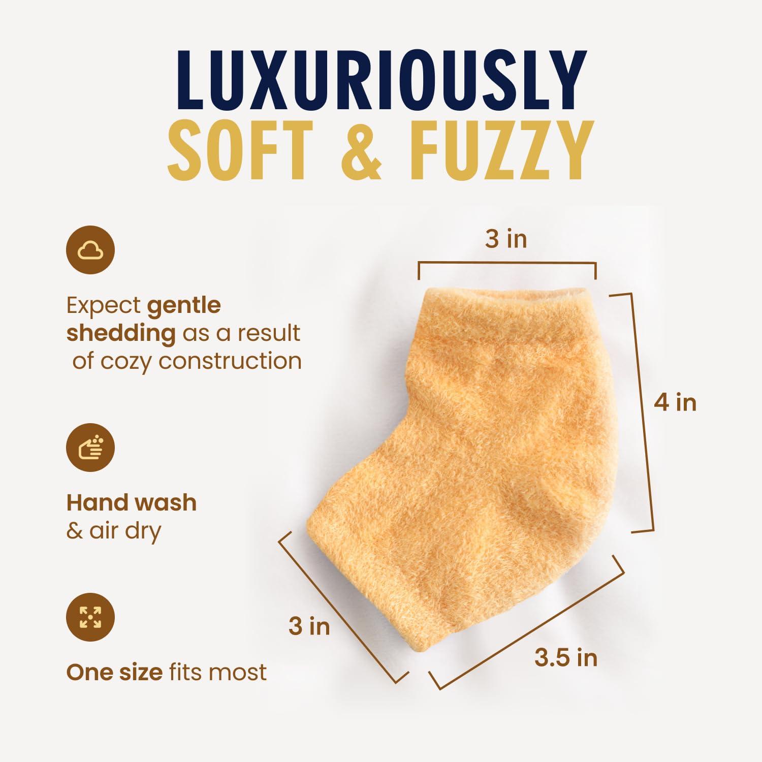 Dr. Frederick\'s Original Dr. Frederick\'s Original Moisturizing Fuzzy Heel Socks - 2 Pairs - Cozy Gel-Lined Sleep Socks for Women & Men - Soothing Dry, Cracked Feet - Cracked Heel Repair - Heal Dry Heels - Citrus Glow