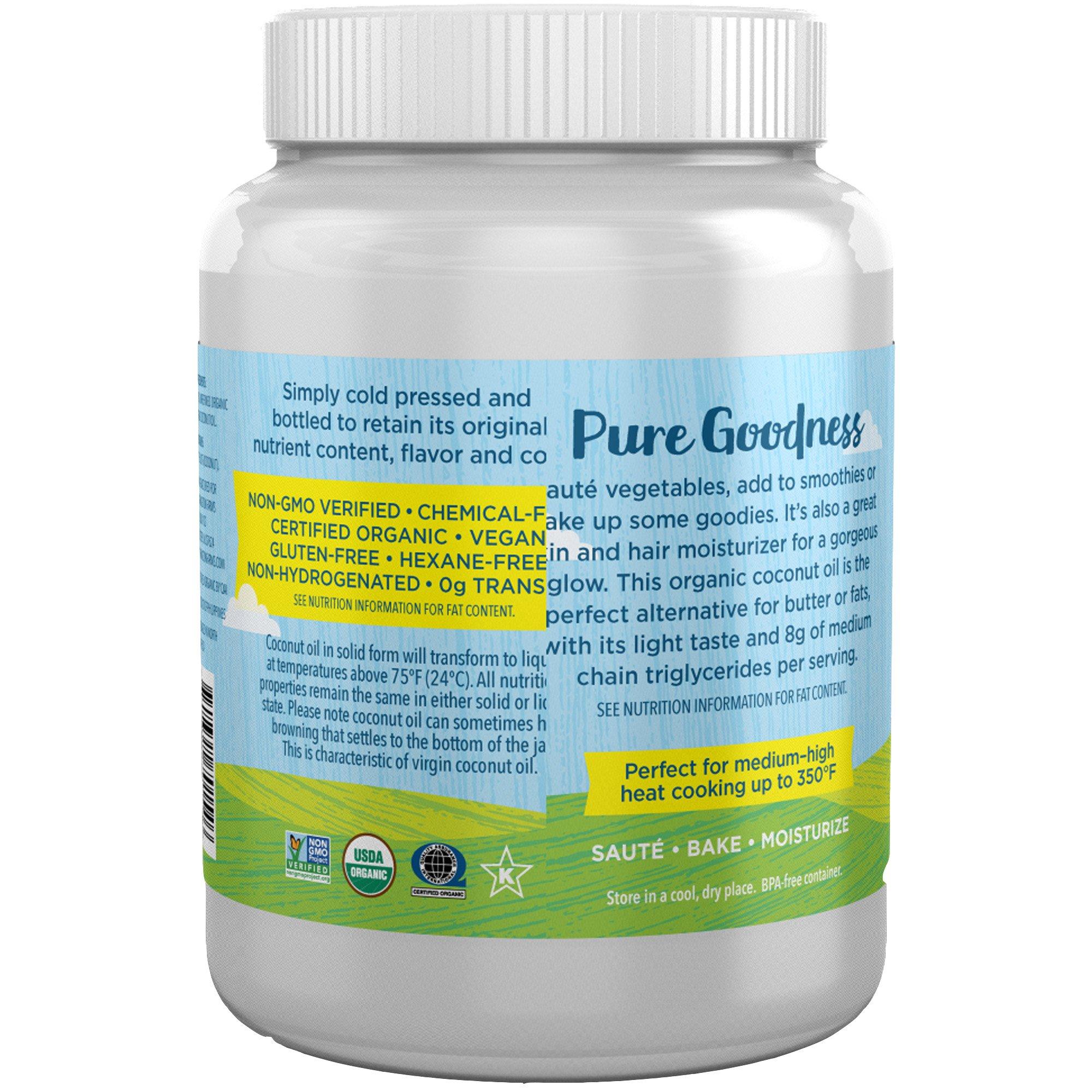 Carrington Farms Carrington Farms Organic Refined Coconut Oil, Cold-Pressed, Non-GMO, Gluten-Free, Perfect for Cooking, Baking, Skin Care, Hair Oil, MCTs, 54 fl oz  Nutrient-Rich, No Trans Fats