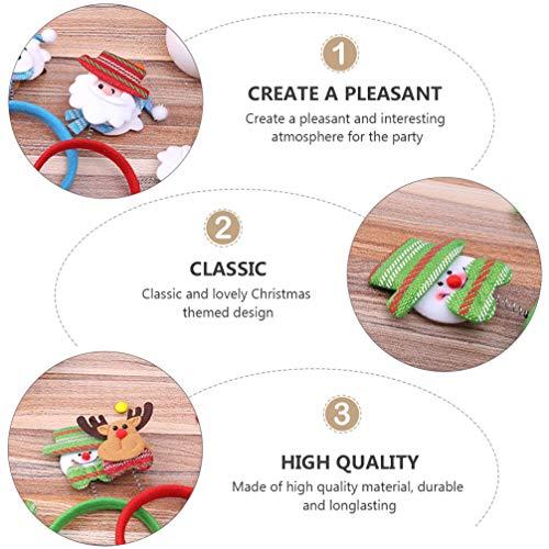 minkissy Minkissy Christmas Headbands Boppers, 6pcs Christmas Hair Bands Head Boppers Snowman Santa Claus Reindeer Headband for Christmas Party