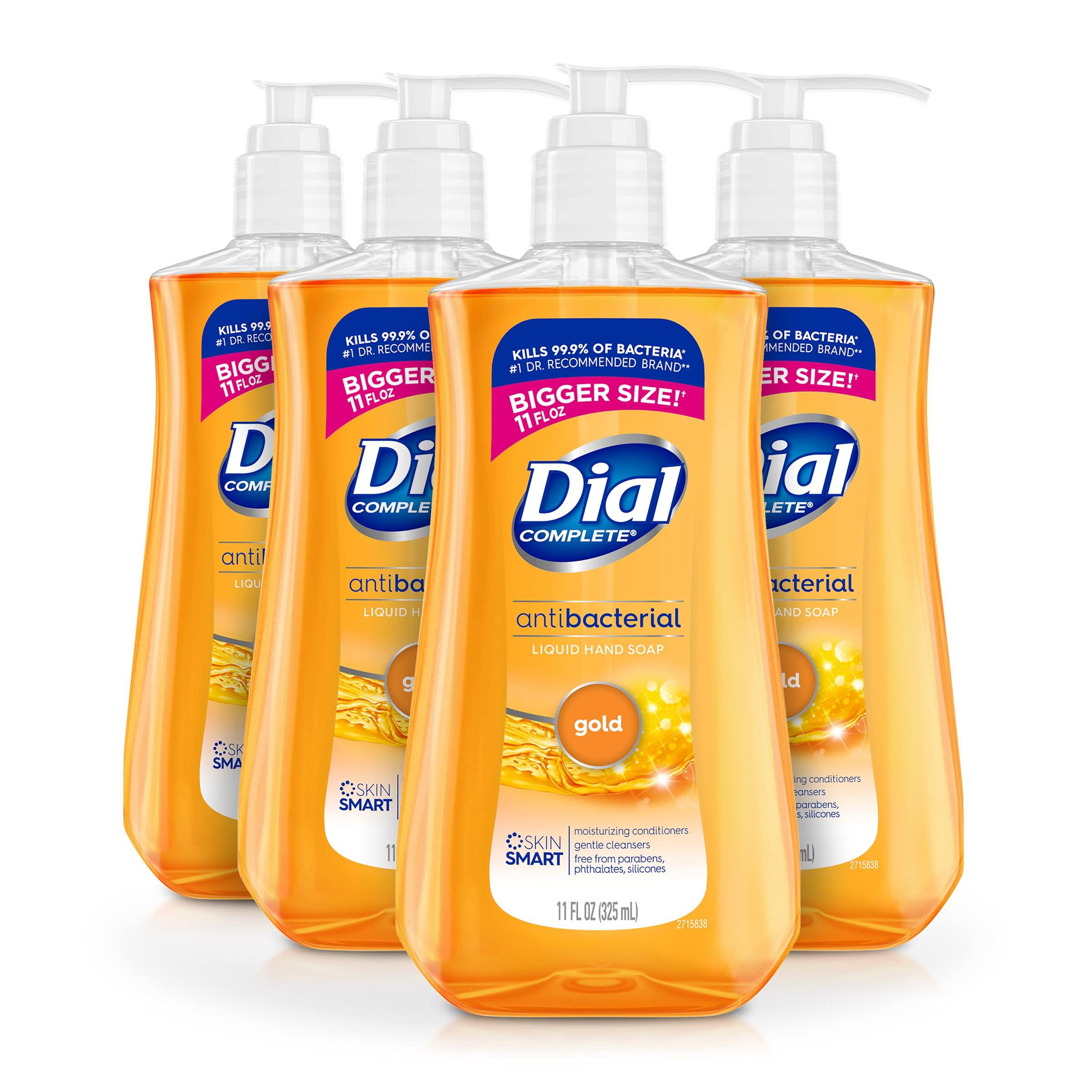 Dial Dial Complete Antibacterial Liquid Hand Soap Refill, Gold, 52 fl Oz (Pack of 3) & Complete Antibacterial Liquid Hand Soap, Gold, 11 fl oz (Pack of 4)