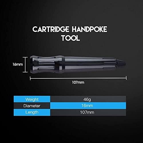 Denergy Denergy Tattoo Hand Poke a Stick Alloy Tattoo Cartridge Poke Pen Tool Beginner Diy Home Tattoo Supply (Black)