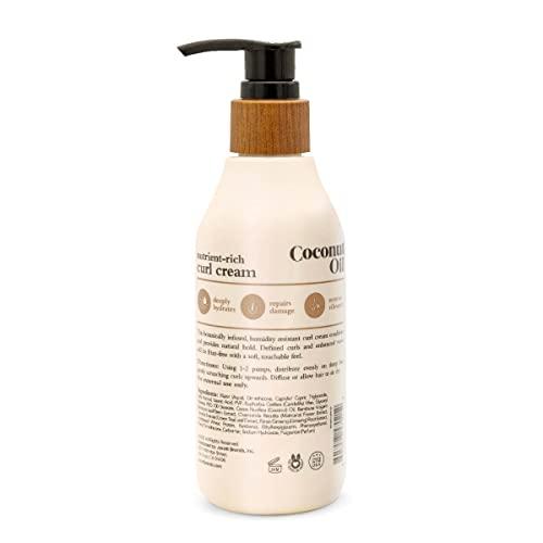 Oliology Oliology Coconut Oil Curl Cream - Defines & Enhances Curls & Waves | Botanically Infused | Conditions & Reduces Frizz | Made in USA, Cruelty Free & Paraben Free (8.5oz)