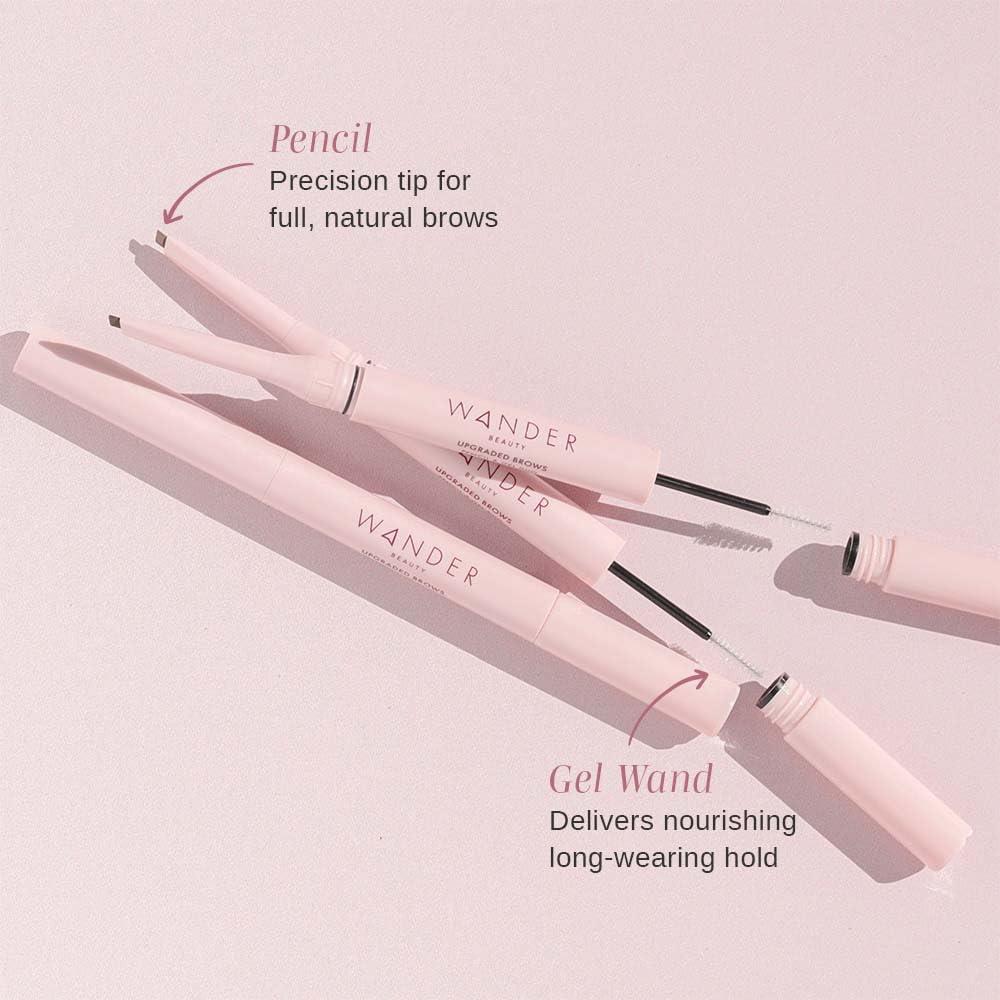 Wander Beauty Wander Beauty Upgraded Brow Pencil & Gel Duo - Taupe - 2-in-1 Brow Makeup with Castor Oil, Peptides, Panthenol - Dual-Sided Filler, Definer & Lifter for Fuller Brows - 0.05 fl oz