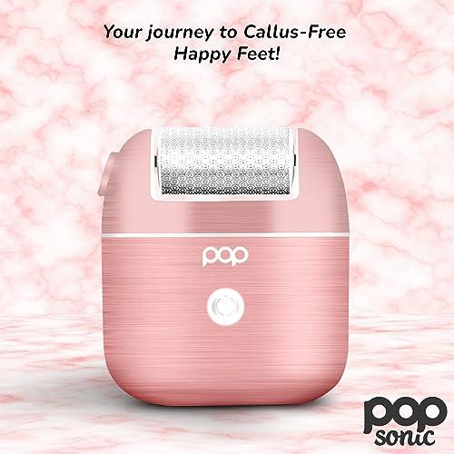 Pop Sonic Pedi Pro Electric Foot File - Electric Callus Remover for Feet - Pedi Spa Foot Exfoliator Tool for Men/Women (Rose Gold)