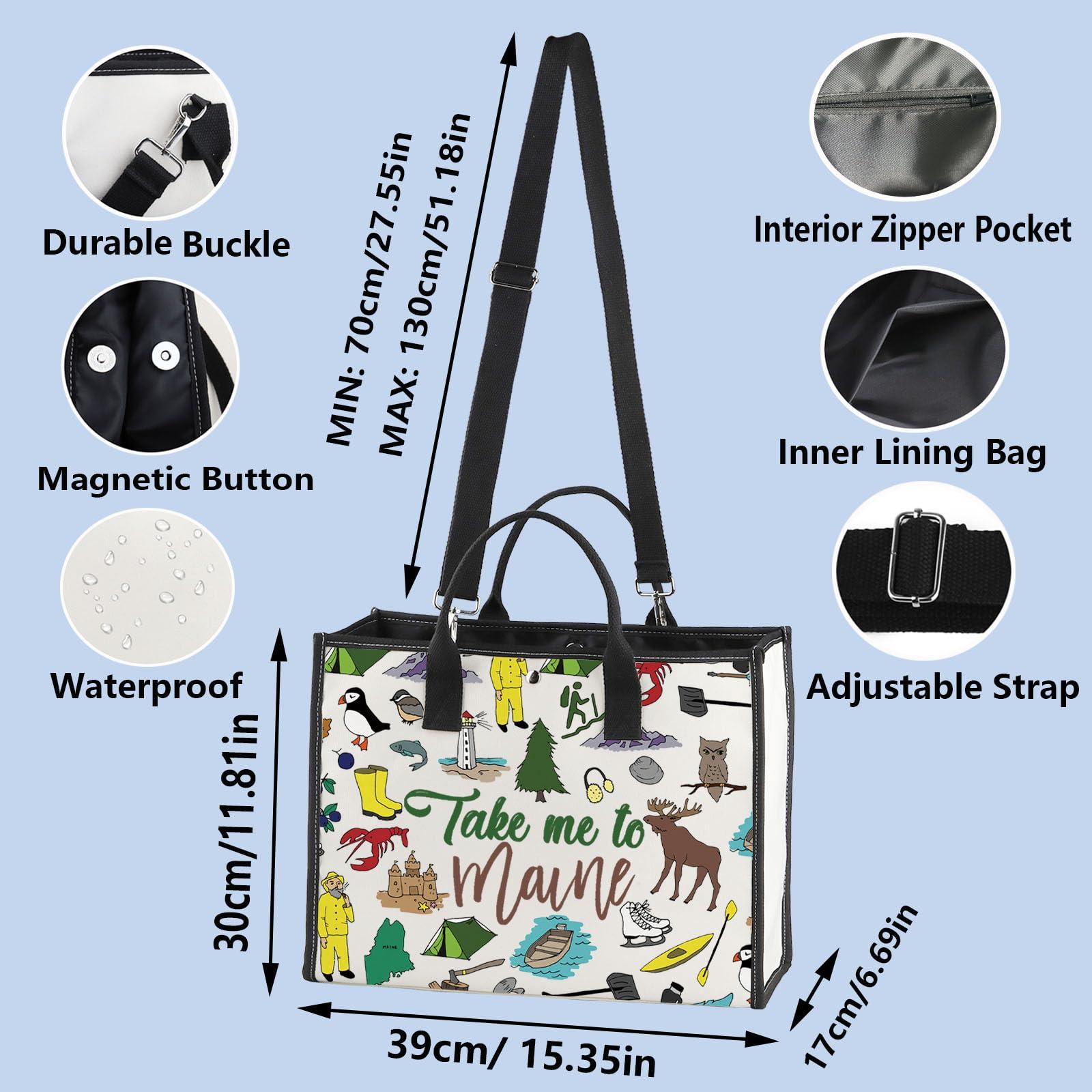 WZMPA WZMPA Maine State Cosmetic Bag Maine Souvenir Gifts Take Me To Maine Zipper Pouch Bag Maine State Merchandise (To Maine-TB)