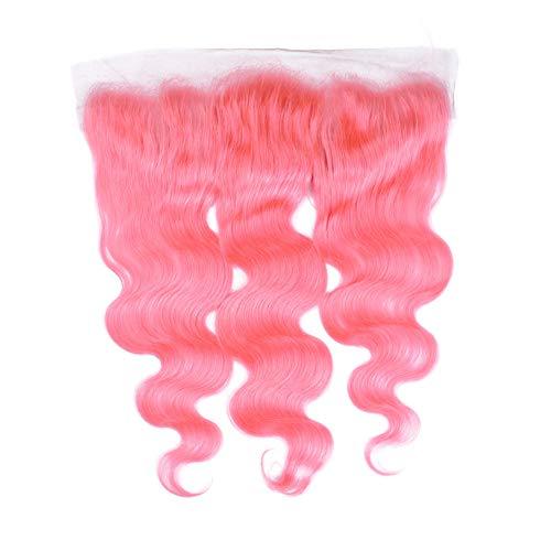 Tony beauty hair Tony Beauty Hair Pure Pink Brazilian Body Wave Human Hair 2 Bundles with Frontal 3Pcs Lot Light Pink Ombre Wavy Human Hair Weave Bundles with Full Lace Closure 13x4 Ear to Ear (22 24+20)