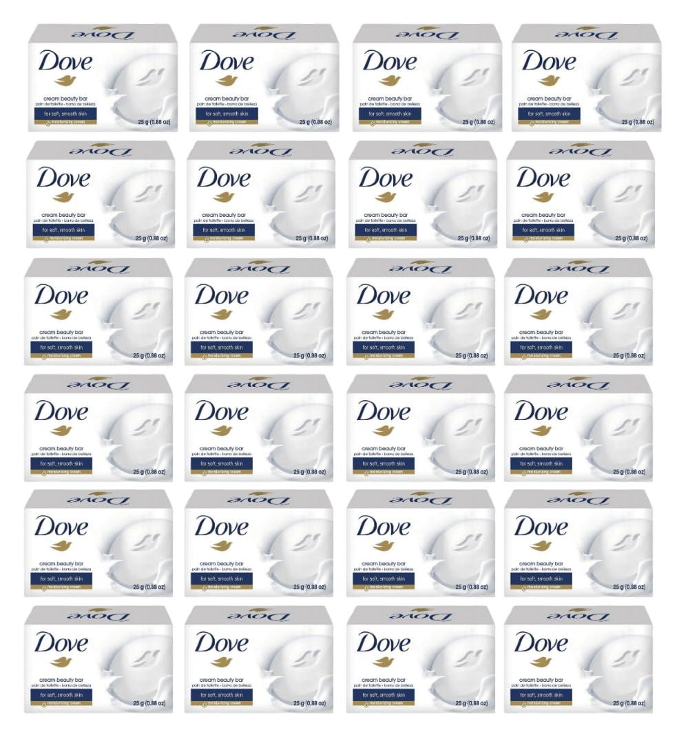 Safe Essentials Safe Essentials (12) Pack 25 grams Dove Cream Beauty Bar Travel Size Soap .88 oz