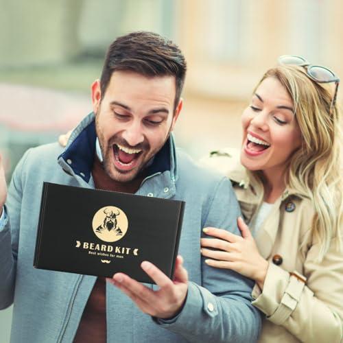 EXREIZST Beard Care Kit Gifts for Men, 9 Pcs Beard Grooming Kit, Beard Club Kit is a Unique Men\'s Gifts for Men Dad Husband Boyfriend, Father\'s Day Anniversary Birthday Christmas Gifts Ideas for Dad Him Boss