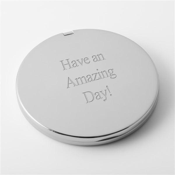 THINGS REMEMBERED THINGS REMEMBERED Engraved Round Silver Compact Mirror (Free Customization)