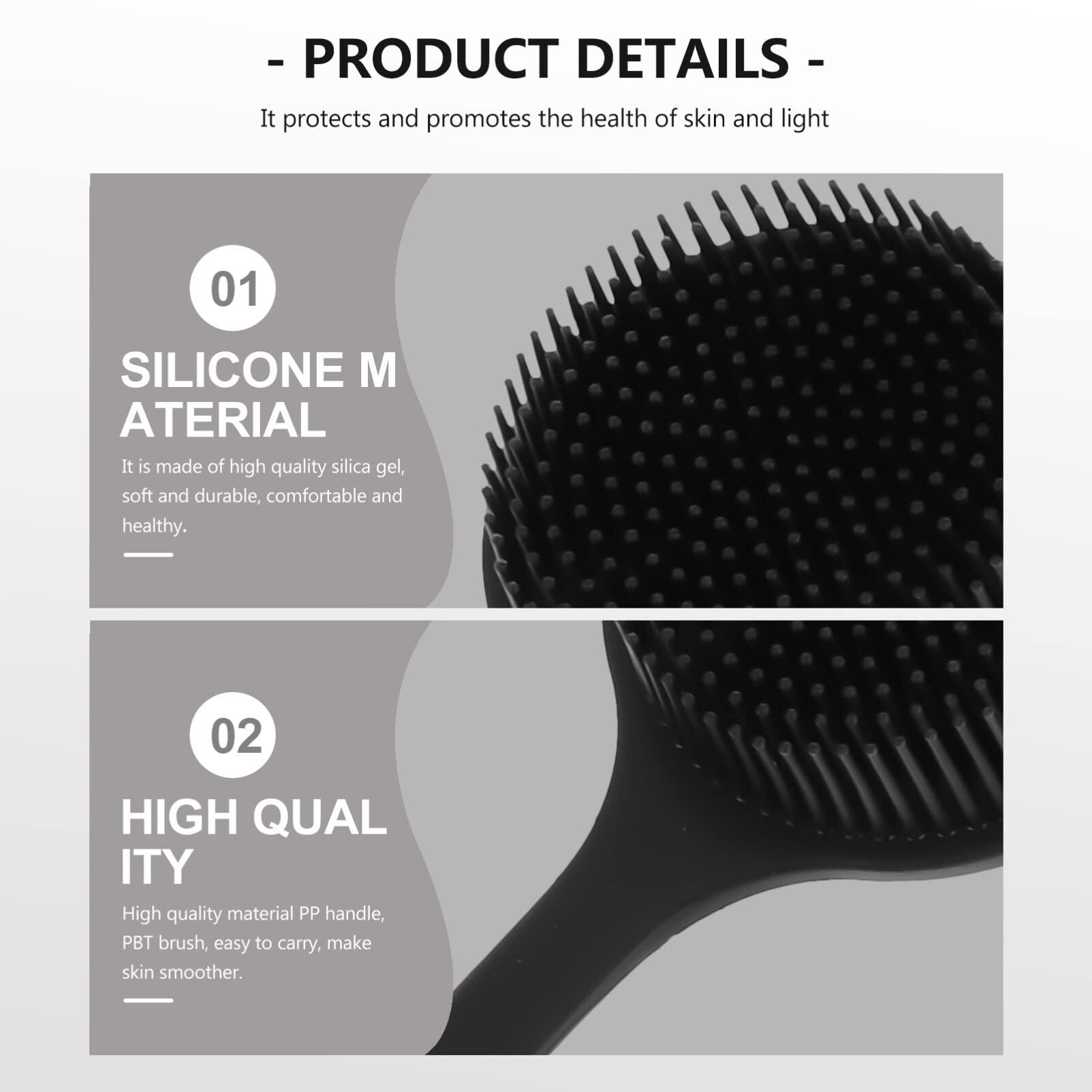 Baluue Baluue Silicone Back Scrubber for Shower, Bath Body Brush with Long Handle, Exfoliating Body Scrubber Brush for Men Women, Produce Rich Foam for Shower Exfoliating and Massage