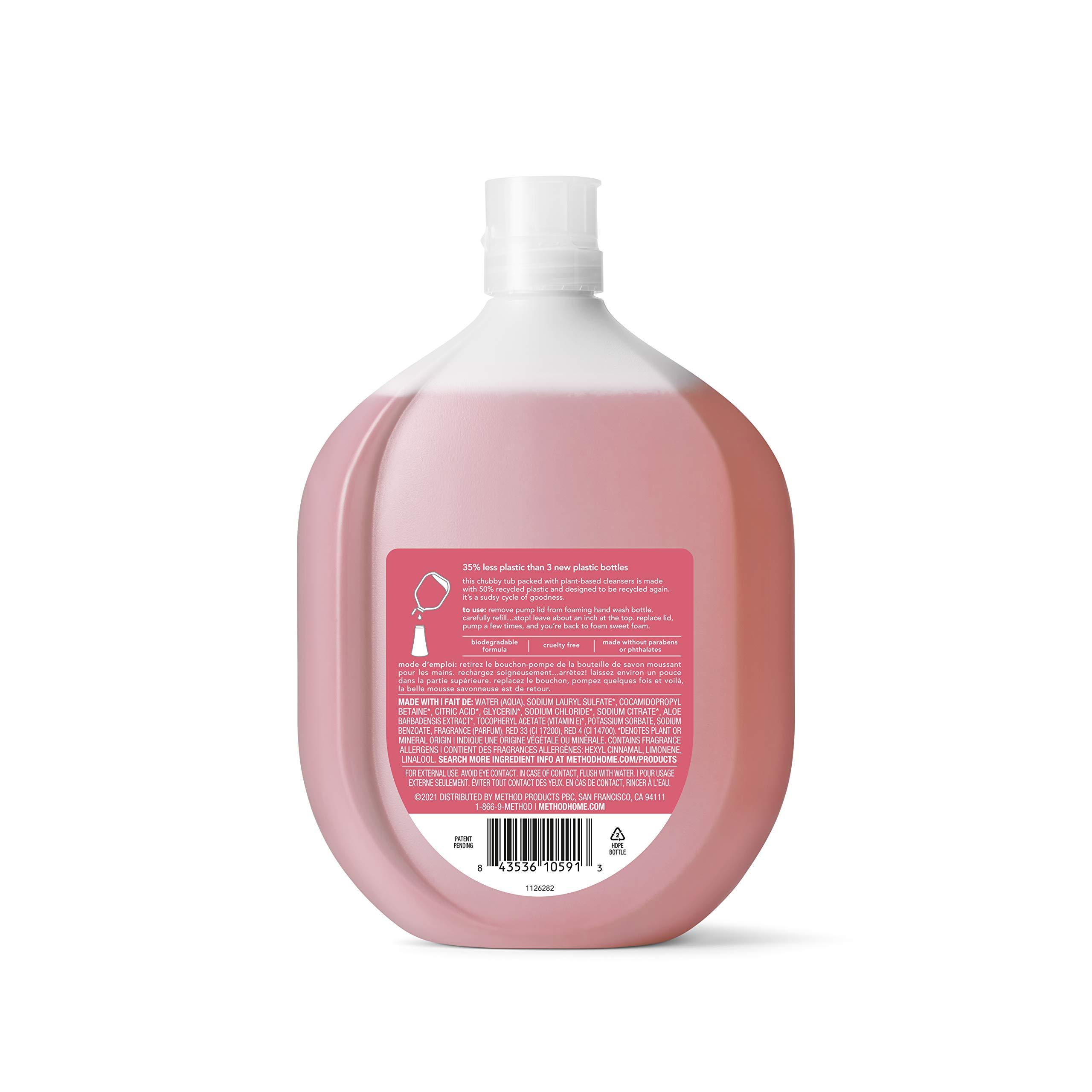 Method Method Foaming Hand Soap, Refill, Pink Grapefruit, Recyclable Bottle, Biodegradable Formula, 28 oz, (Pack of 1) & Gel Hand Soap, Refill, French Lavender, Recyclable Bottle