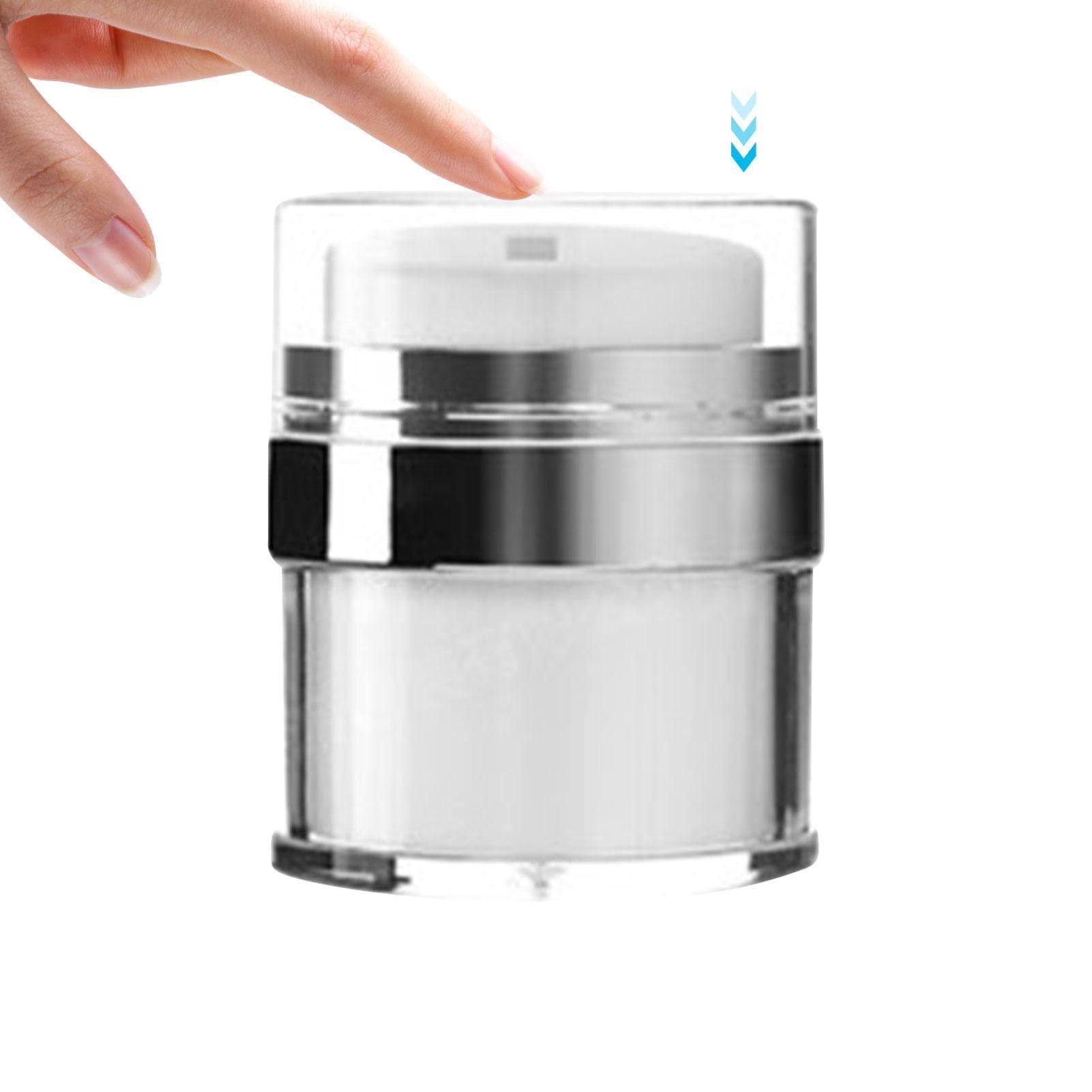 Littryee Airless Pump Jars Containers Bottles, Empty Crylic Cream Jar Cosmetic Container, Makeup Lotion Cosmetic Dispenser, Refillable Container for Creams, Gels and Lotions, Leakproof Travel Container