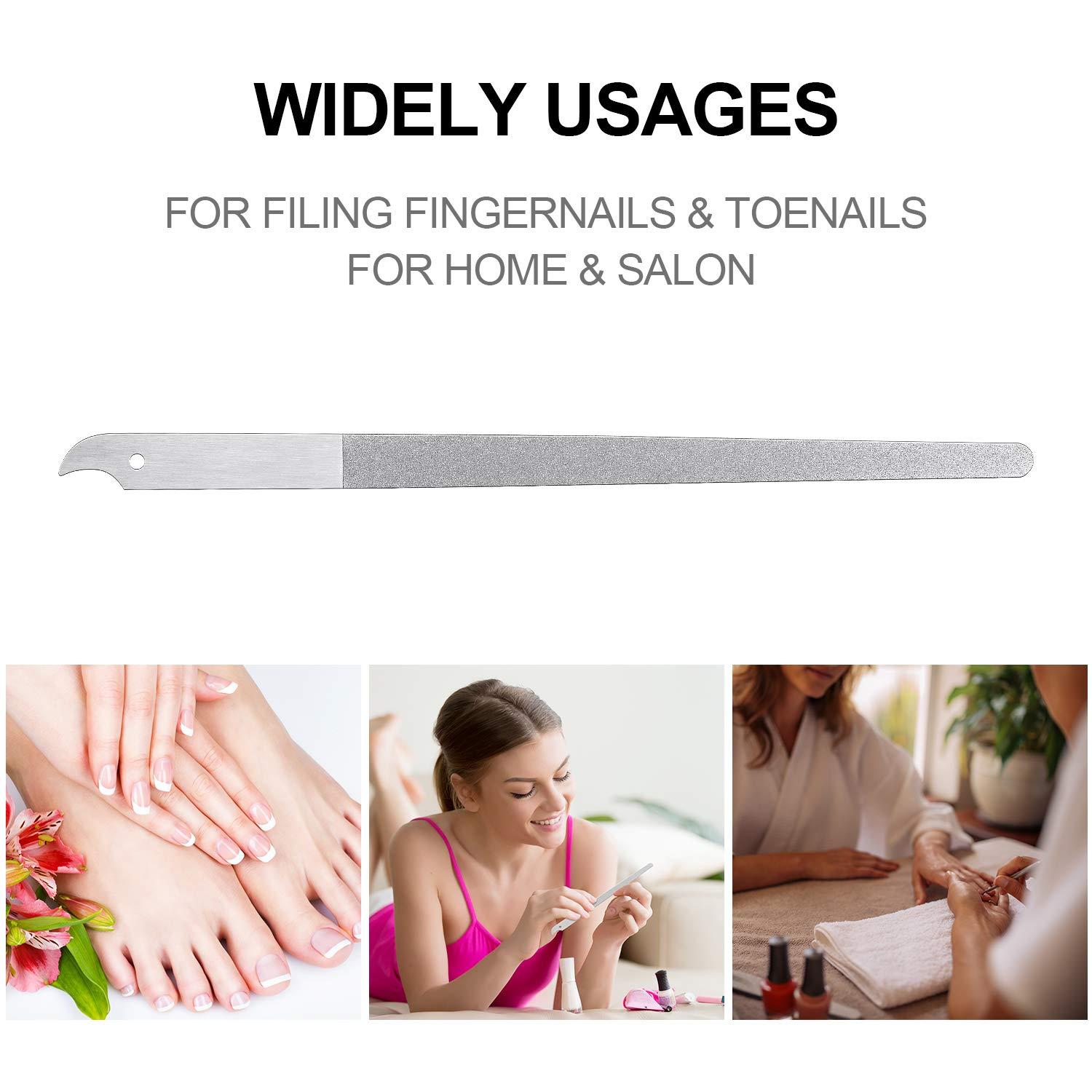 Mudder Mudder 8 Packs Diamond Nail File Stainless Steel Double Sided Metal Buffer Fingernail Toenail Manicure Women Men Pedicure Tool for Salon Home, 8 Inch