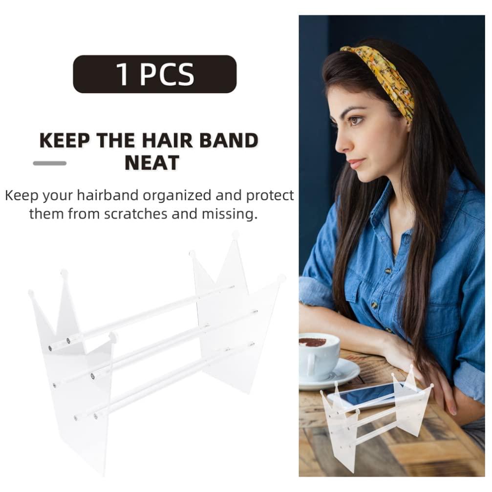 Lurrose Lurrose Headband Display Stand Acrylic Headband Stand Headband Organizer Headband Holder Headbands Stand Headbands Storage Rack Hair Hoops Organizer Clear Hairband Holder Hair Hoops Rack