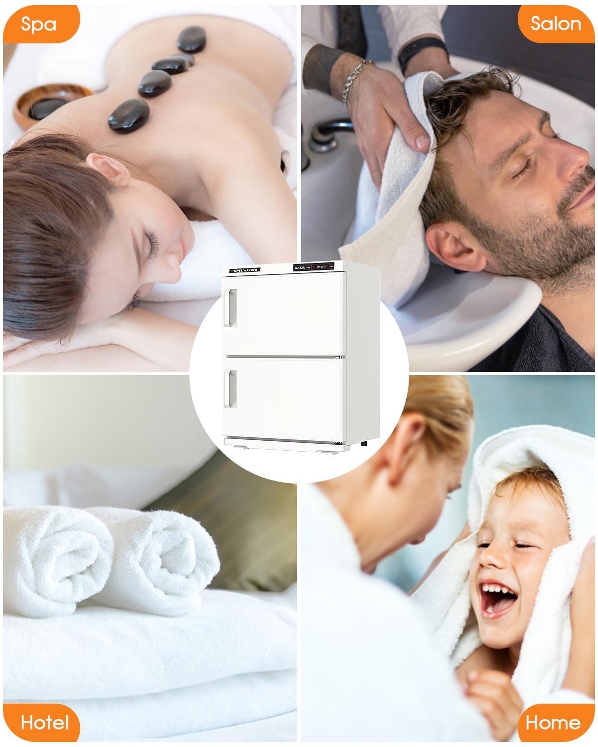 advwin ADVWIN 32L Hot Towel Warmer Cabinet, Towel Warmer for Spa Salon, Professional Large Capacity Towel Double Cabinet for Bathroom, Esthetician (pure white, 32L)