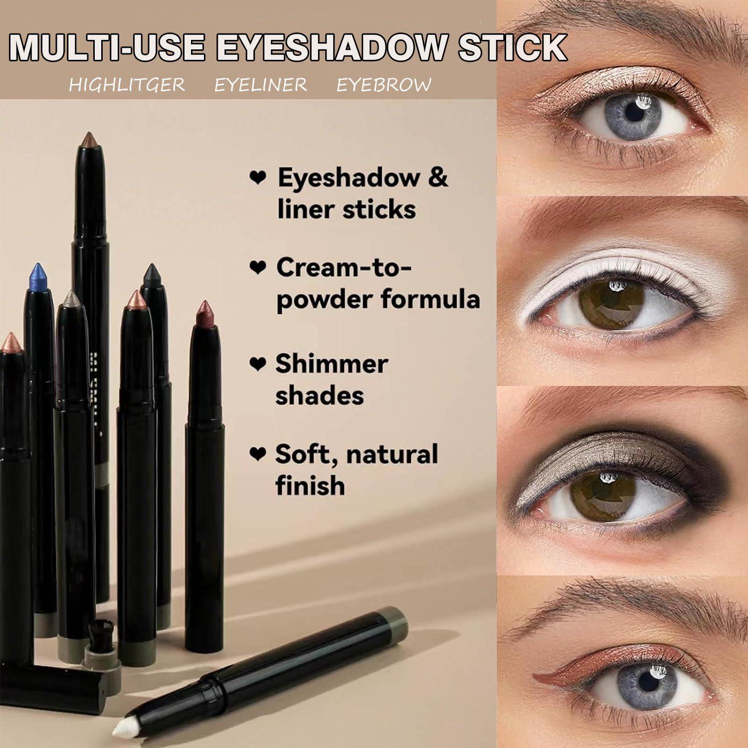 Wavuketu Wavuketu Red Eyeshadow Stick Smooth Cream Eyeshadow Pencil, Waterproof Long Lasting Eye Shadow Stick, High Pigment Hypoallergenic Highlighter Stick Create Multi-Dimensional Eyes Look (04# Rose Red)