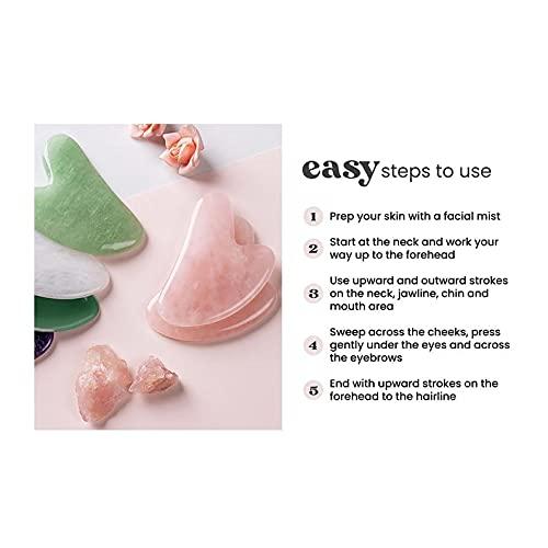 EVILD Evild Gua Sha Massage Tool Gua Sha Facial Tool Natural Resin Scraping Gua Sha Massage Facial Tools Facial Massager Scrapping Board for Face Neck and Body(Pack of 2) (White)