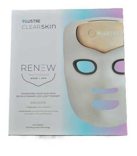 LUSTRE LUSTRE ClearSkin Renew Pro Facewear - Anti-Aging & Anti-Acne LED Face Mask | Red, Blue & Near Infrared Light Therapy Treatment Device | Reduce Wrinkles & Prevent Acne
