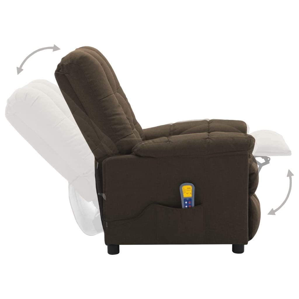 QZZCED Electric Massage Recliner Chair,Massage Chairs,Massage Armchair,for Living Room and Bedroom,Electric Massage Recliner Brown Fabric